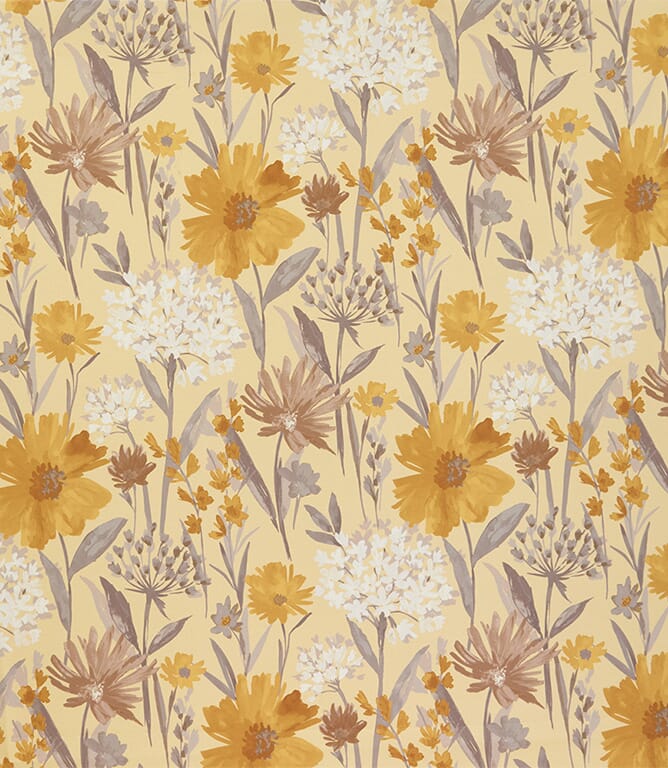 Fleur FR Upholstery Fabric / Ochre