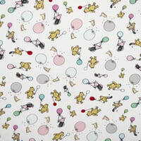 Winnies Party Percale Fabric / Ivory
