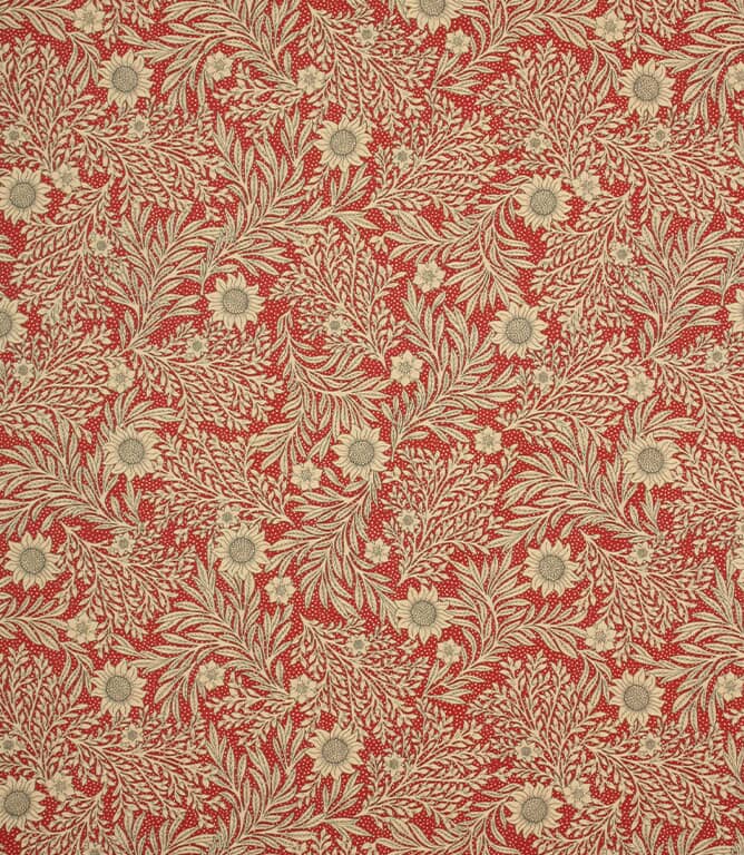 Saltram Floral Acrylic Fabric / Red