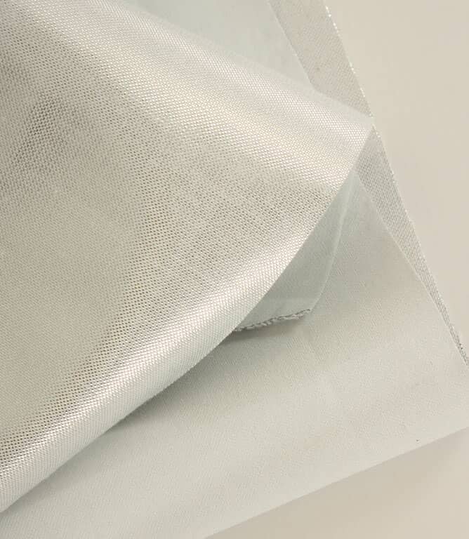 Superior Blackout Energy Reflecting Lining Fabric / White / Silver