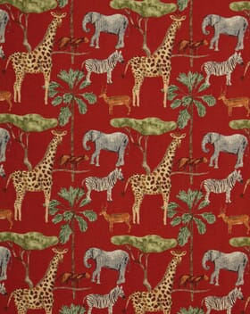 Katavi Tapestry Fabric / Red