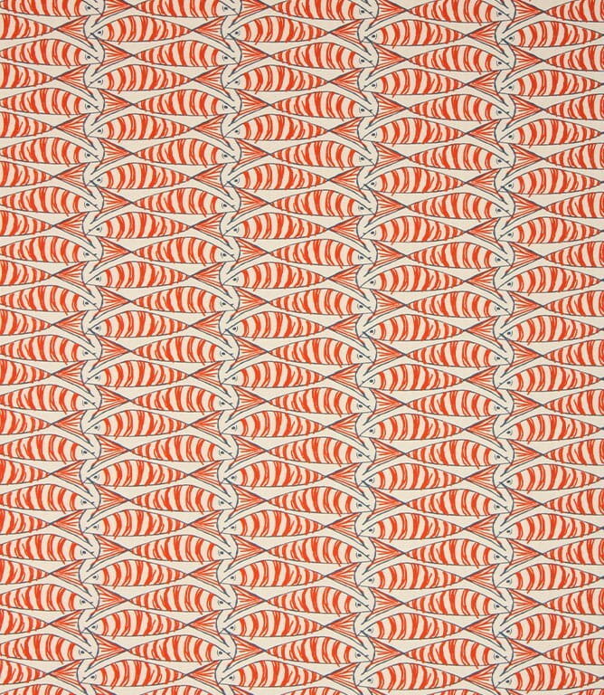 Orange Cornish Sardines Fabric