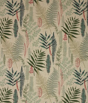 Tropical Leaves Linen Fabric
