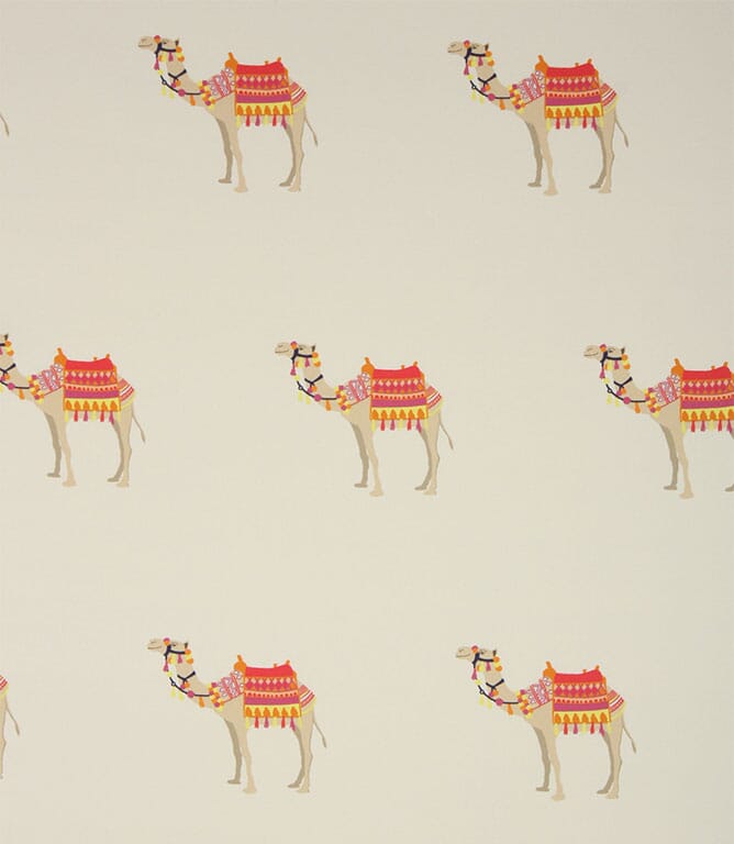 French Grey Desert Camels Fabric