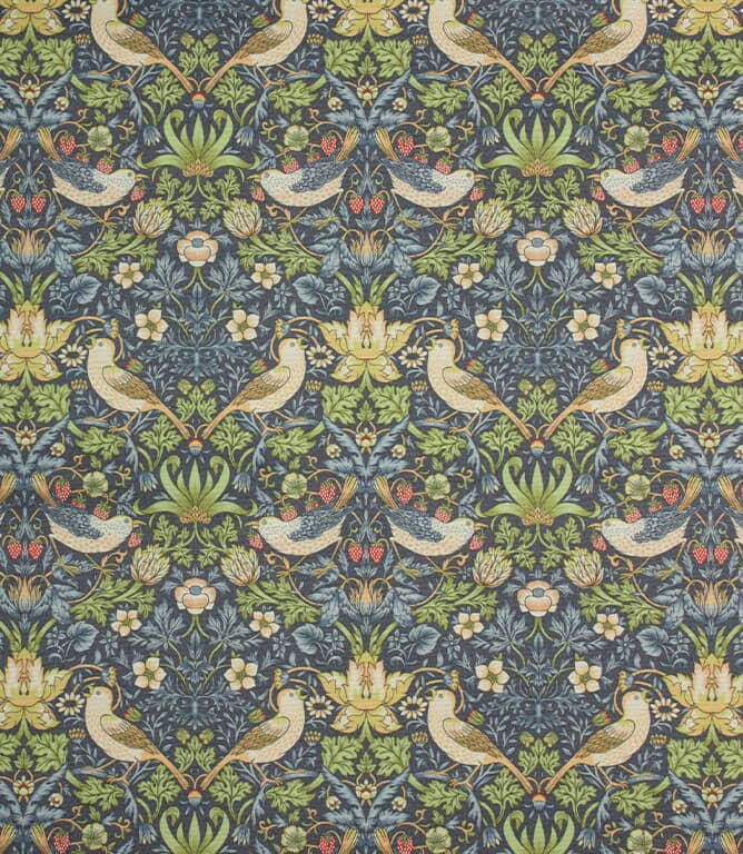 William Morris  Strawberry Thief Outdoor Fabric / Navy