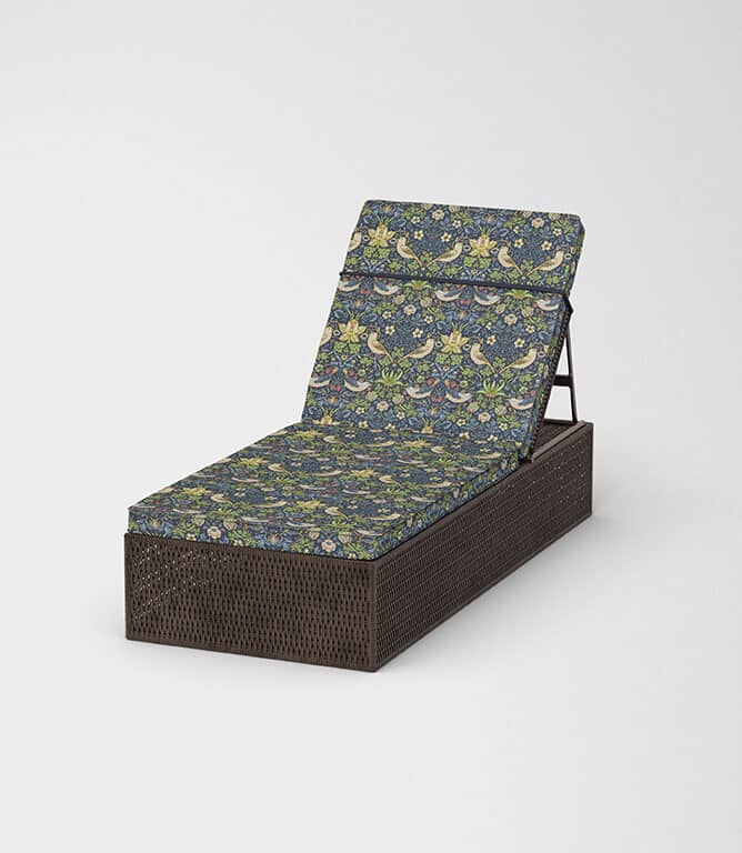 William Morris  Strawberry Thief Outdoor Fabric / Navy