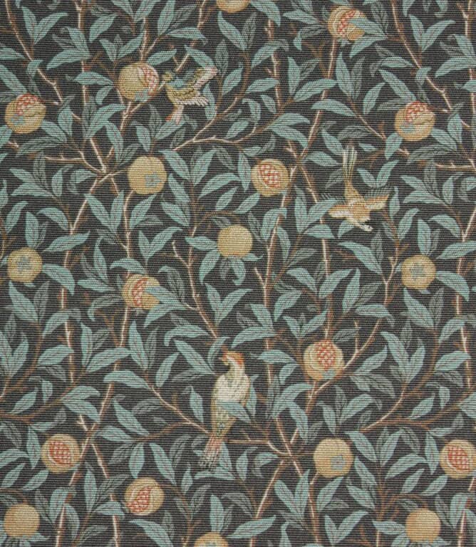 William Morris  Birds and Pomegranate Outdoor Fabric / Anthracite