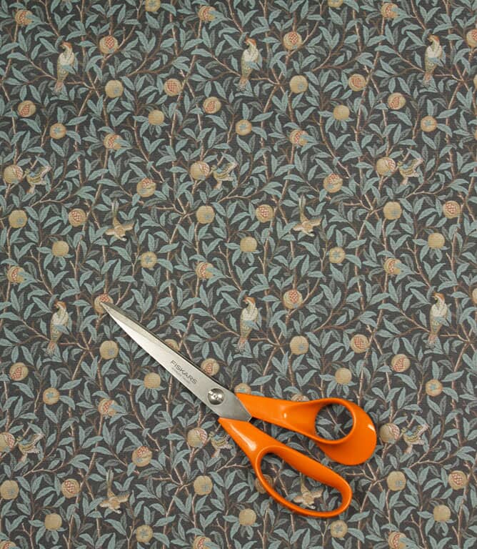 William Morris  Birds and Pomegranate Outdoor Fabric / Anthracite