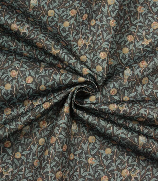 William Morris  Birds and Pomegranate Outdoor Fabric / Anthracite