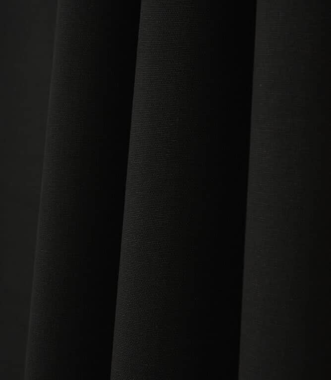 Washed Cotton Canvas Fabric / Black