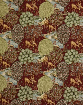 William Morris  The Brook Tapestry Fabric / Wine