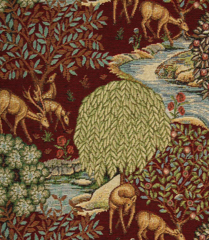 William Morris  The Brook Tapestry Fabric / Wine
