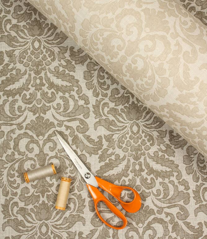 Hazel Damask Fabric / Taupe