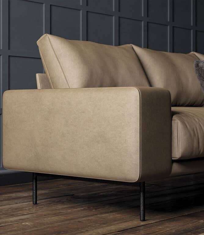 Albury Faux Leather FR Fabric / Fawn