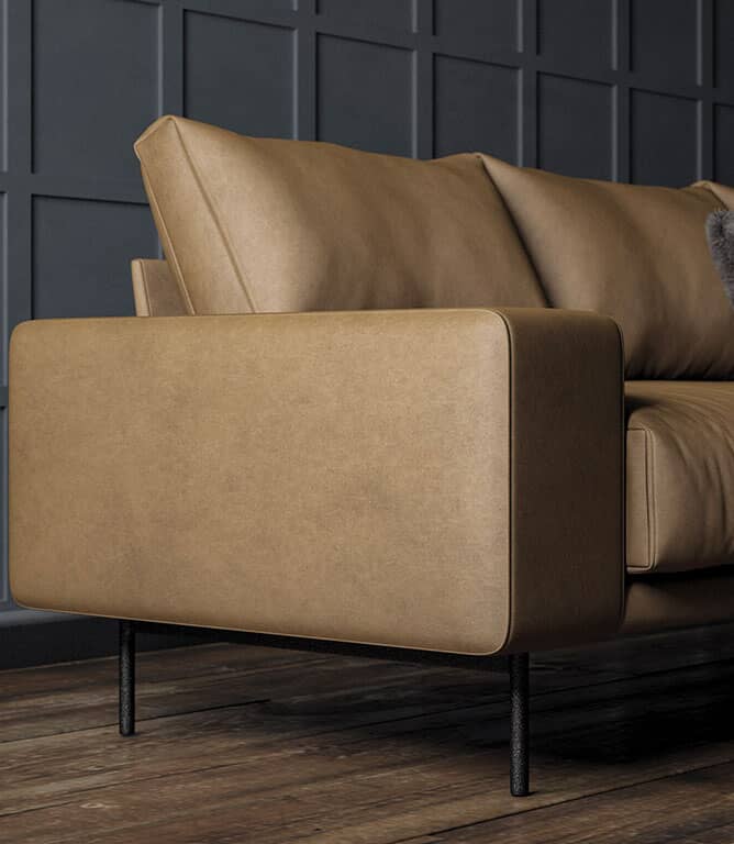 Albury Faux Leather FR Fabric / Saddle