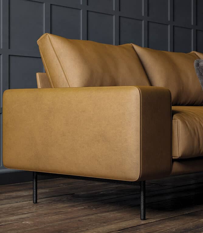 Albury Faux Leather FR Fabric / Tan