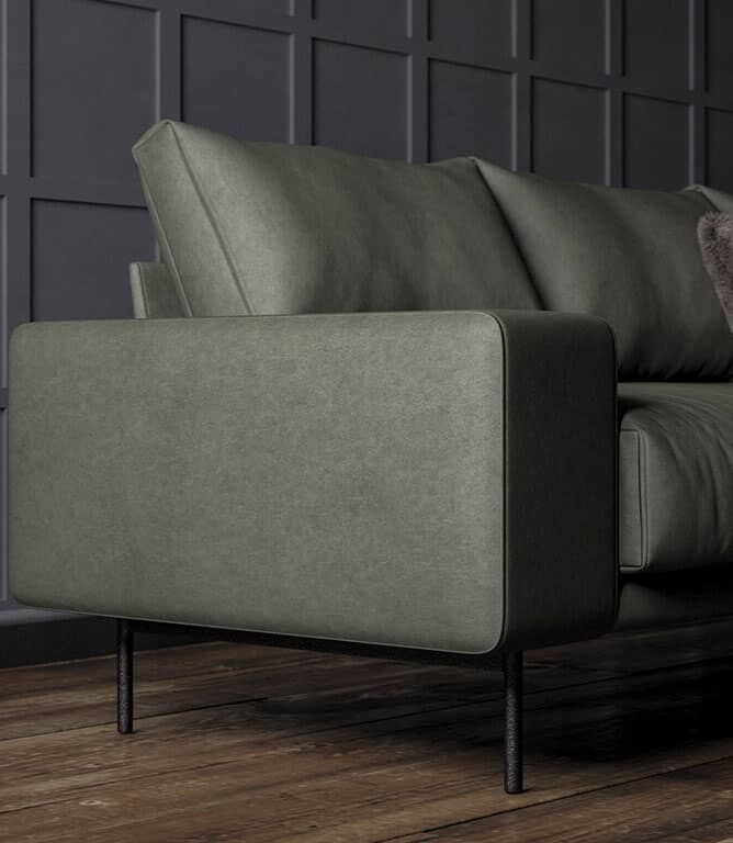 Albury Faux Leather FR Fabric / Slate