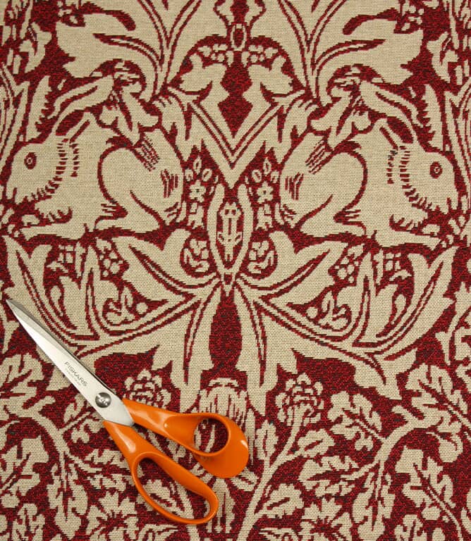 William Morris  Brer Rabbit Tapestry Fabric / Red