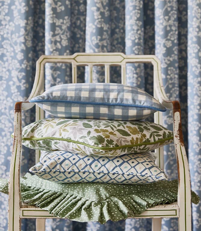 Gingham Fabric / Sky