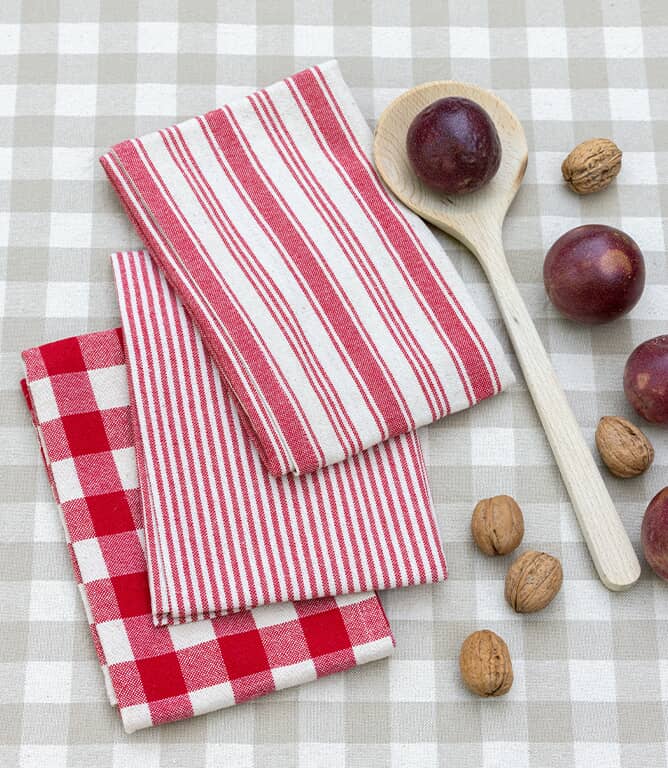 Aldsworth Ticking Fabric / Red