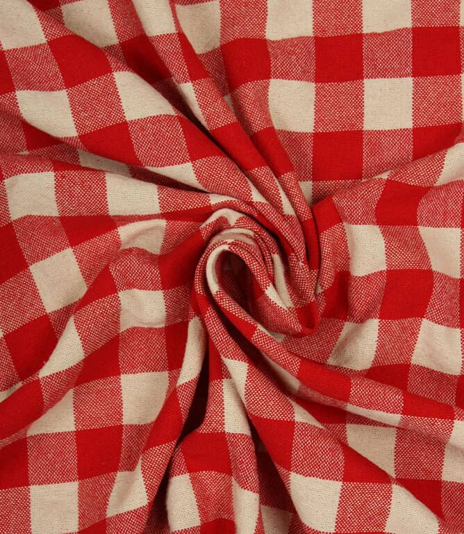 Aldsworth Check Fabric / Red