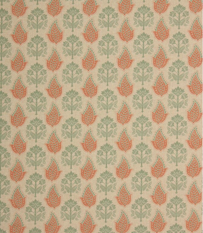 Eau De Nil / Coral Nora Fabric