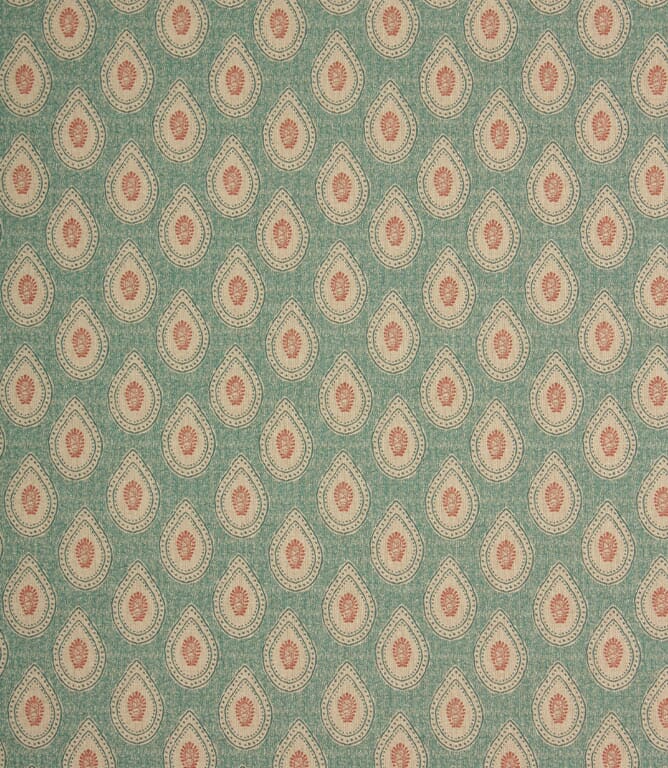 Soft Red / Teal Evie Fabric