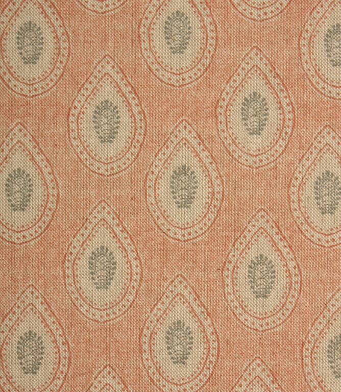 Evie Fabric / Duck Egg / Coral