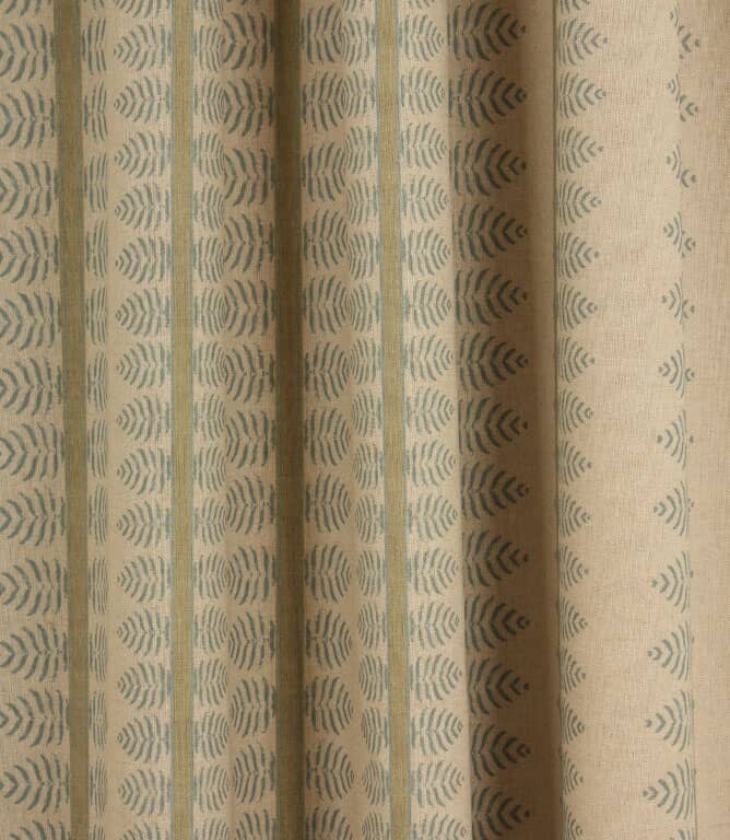 Bella Stripe Fabric / Steel Blue & Green