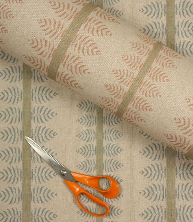 Bella Stripe Fabric / Steel Blue & Green