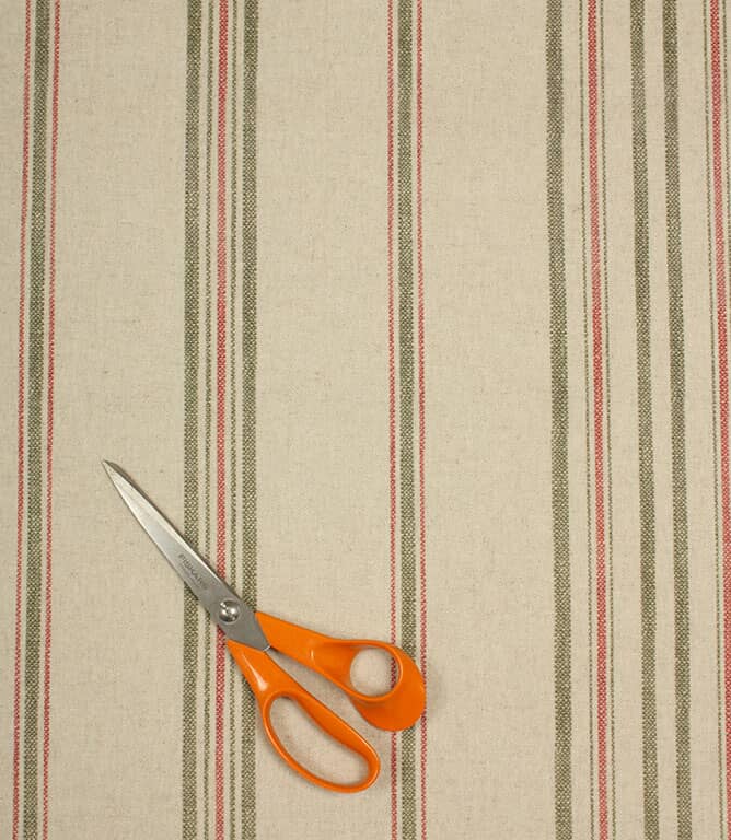 Thomas Stripe Fabric / Red