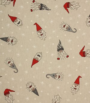 Santa Gnomes Fabric / Red