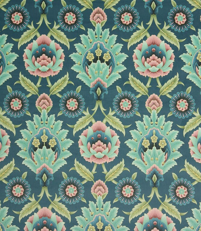 Royal Folk Floral Velvet Fabric