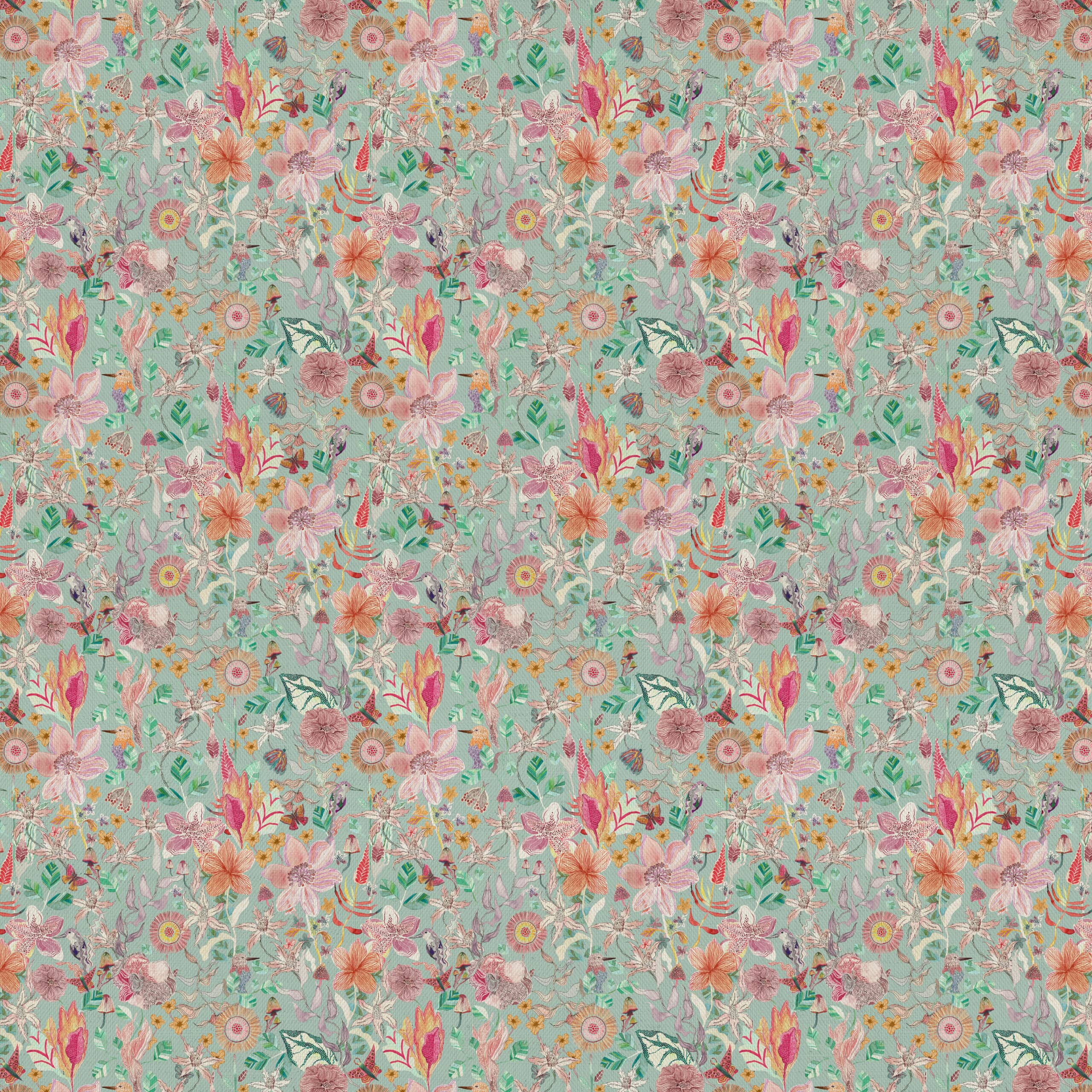 Duck Egg Primrose Fabric