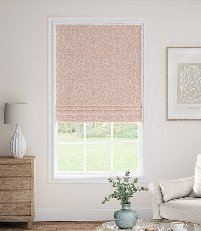 Hazel Damask Fabric / Blush