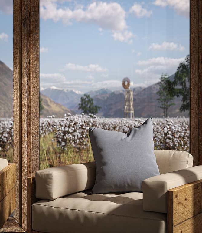 Warwick Fabrics Oxford FR Fabric / Cloud