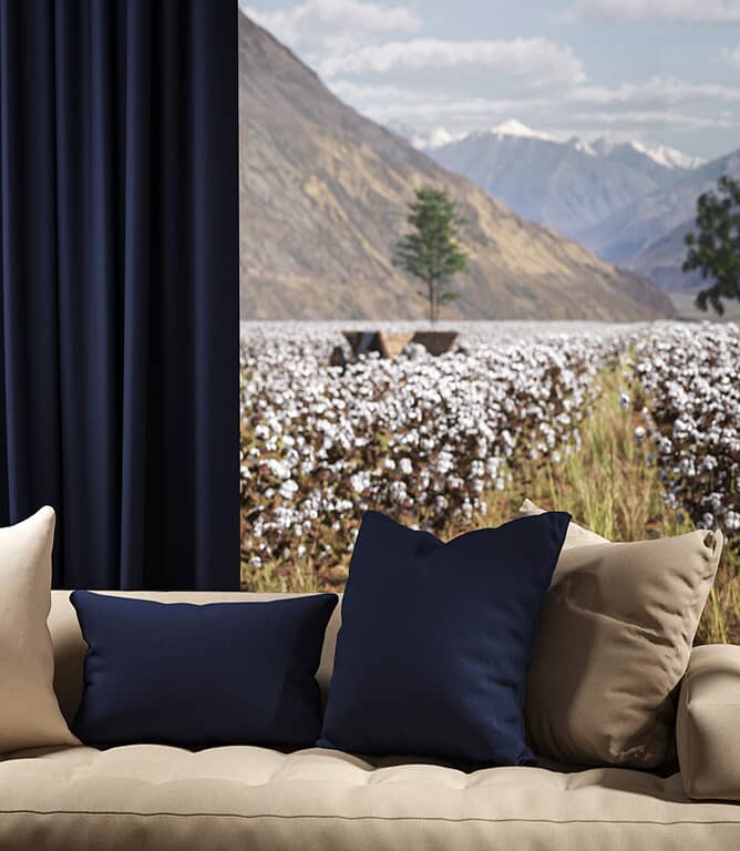 Warwick Fabrics Oxford FR Fabric / Navy