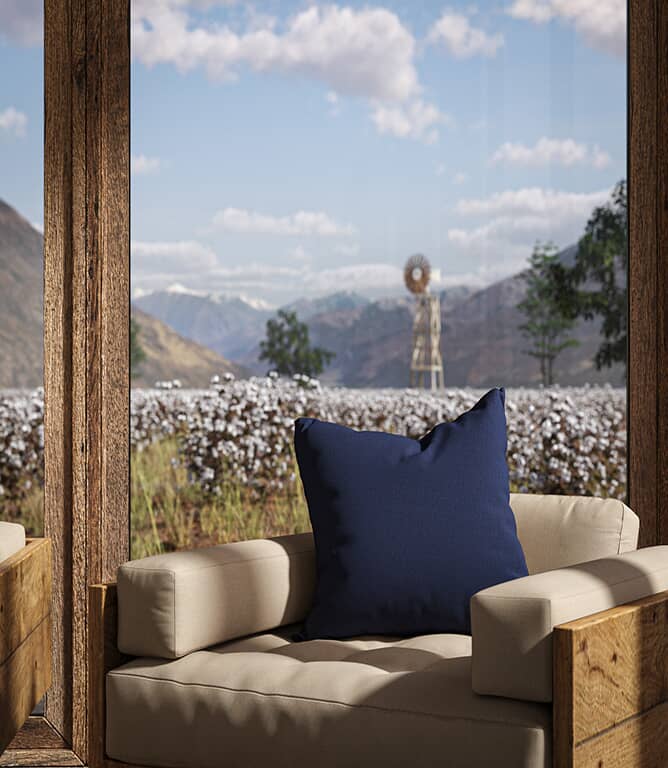 Warwick Fabrics Oxford FR Fabric / Navy