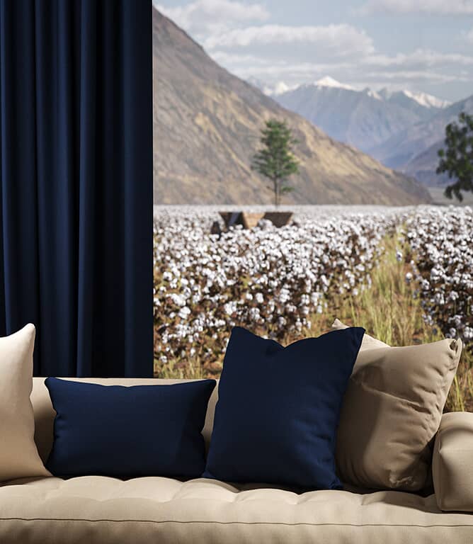 Warwick Fabrics Oxford FR Fabric / Indigo