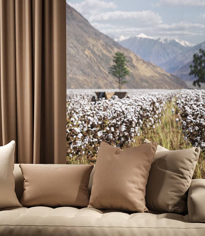 Warwick Fabrics Oxford FR Fabric / Desert