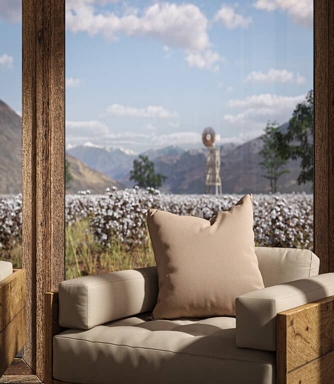 Warwick Fabrics Oxford FR Fabric / Desert