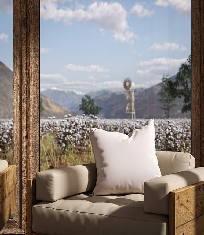 Warwick Fabrics Oxford FR Fabric / Mist