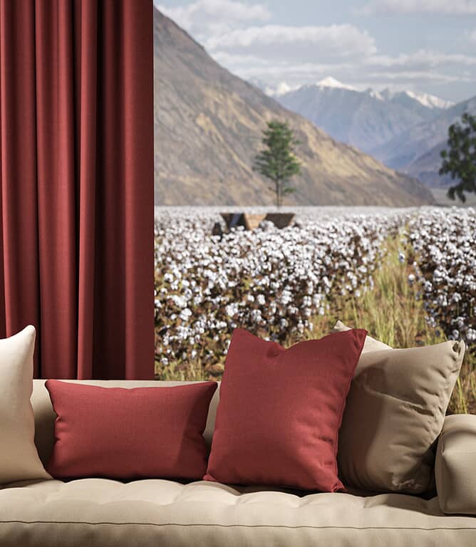 Warwick Fabrics Oxford FR Fabric / Brick