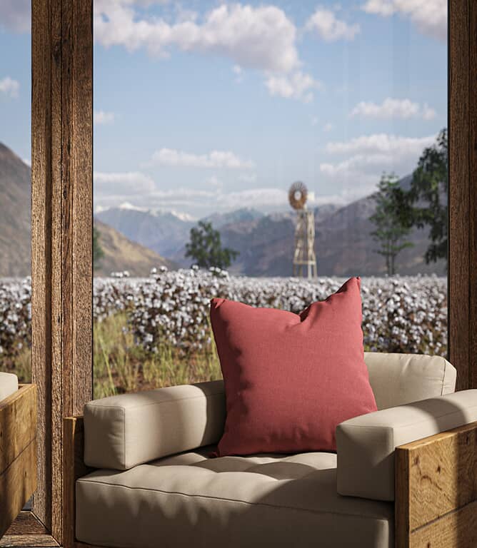 Warwick Fabrics Oxford FR Fabric / Brick