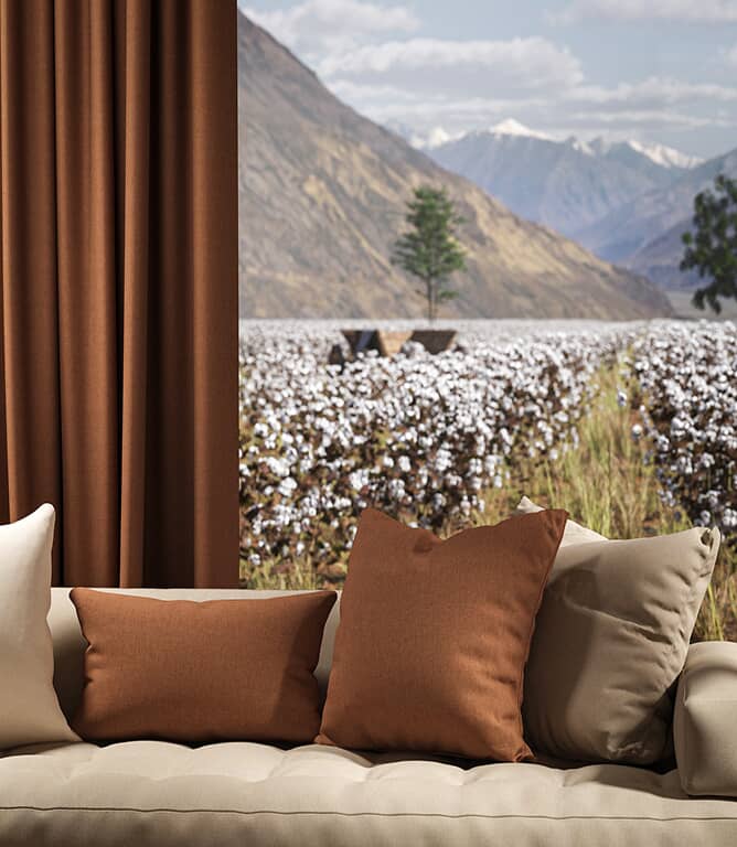 Warwick Fabrics Oxford FR Fabric / Umber