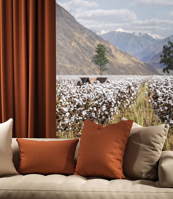 Warwick Fabrics Oxford FR Fabric / Henna