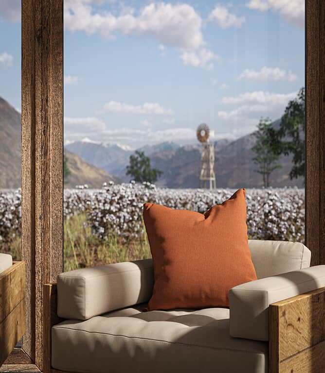 Warwick Fabrics Oxford FR Fabric / Henna