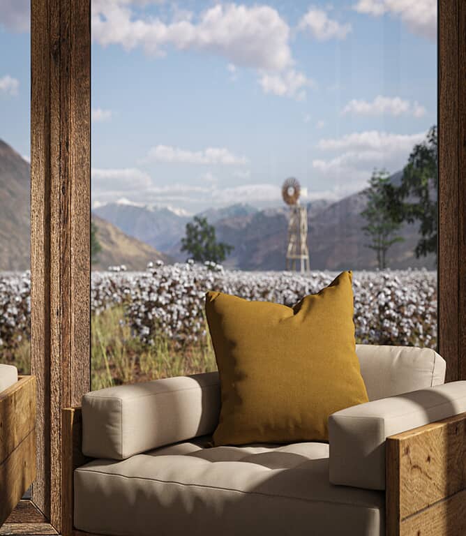 Warwick Fabrics Oxford FR Fabric / Ochre