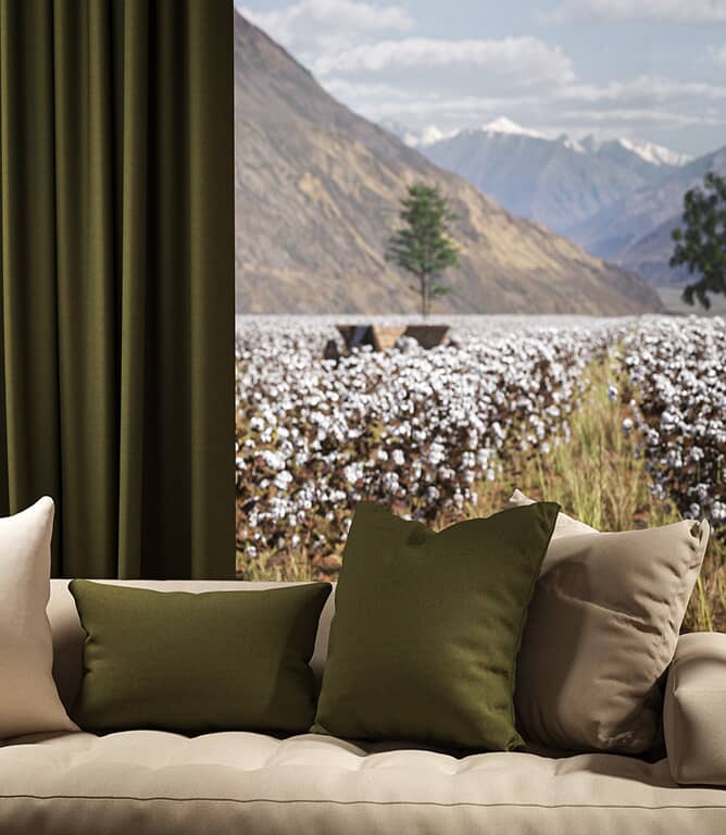 Warwick Fabrics Oxford FR Fabric / Meadow