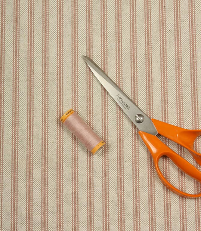 JF Linen Ticking Fabric / Pink